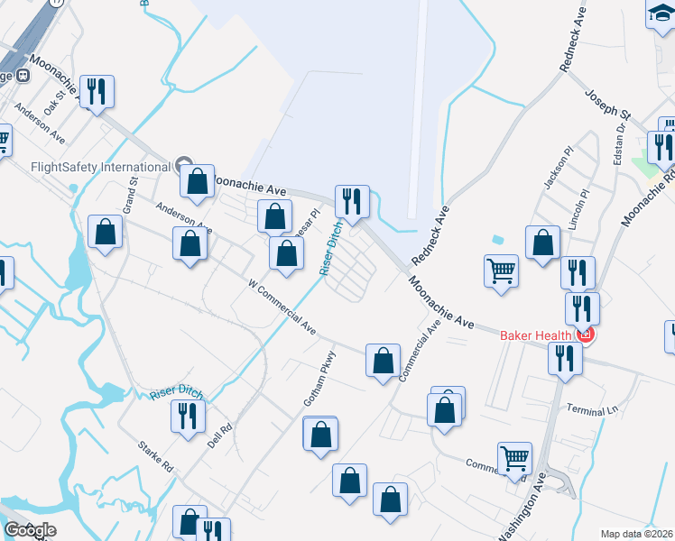 map of restaurants, bars, coffee shops, grocery stores, and more near 4 East 7th Street in Moonachie