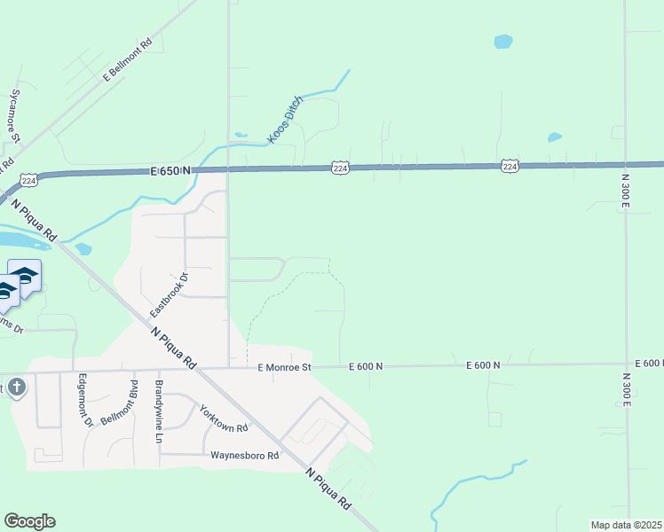 map of restaurants, bars, coffee shops, grocery stores, and more near 1145 East Ridge Drive in Decatur