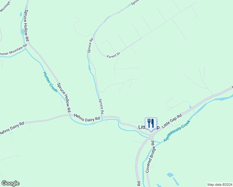 map of restaurants, bars, coffee shops, grocery stores, and more near 125 Ski View Drive in Palmerton