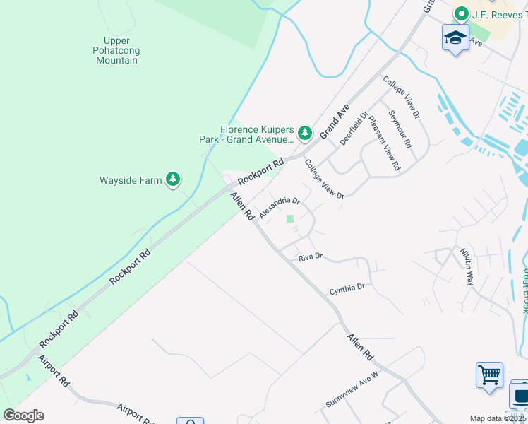 map of restaurants, bars, coffee shops, grocery stores, and more near 185 Alexandria Drive in Hackettstown