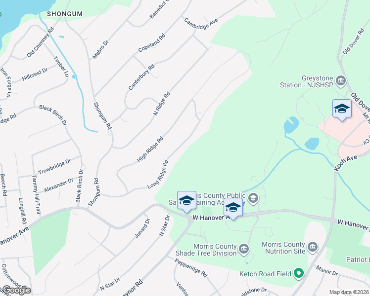 map of restaurants, bars, coffee shops, grocery stores, and more near 28 Long Ridge Road in Randolph