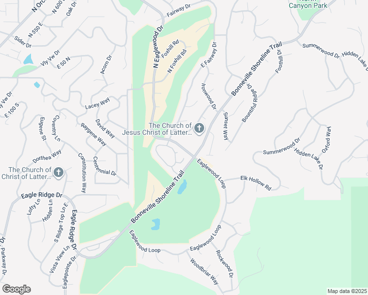 map of restaurants, bars, coffee shops, grocery stores, and more near 1031 East Eaglewood Drive in North Salt Lake