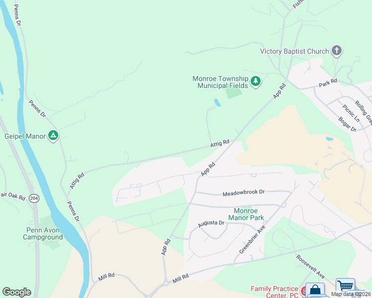 map of restaurants, bars, coffee shops, grocery stores, and more near 220 Attig Road in Selinsgrove
