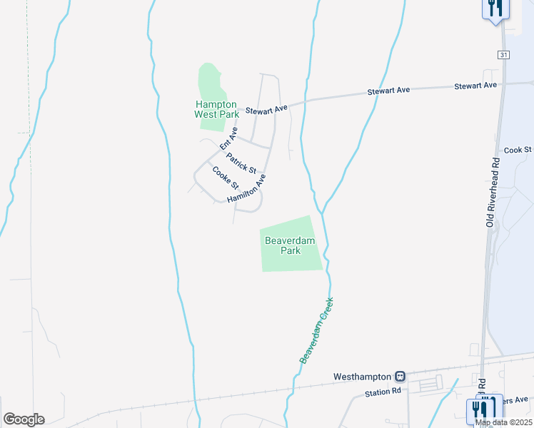 map of restaurants, bars, coffee shops, grocery stores, and more near 755 McCord Street in Westhampton Beach