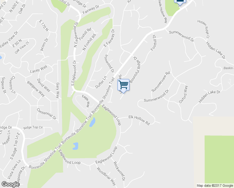map of restaurants, bars, coffee shops, grocery stores, and more near 4678 Sunset Way in Bountiful