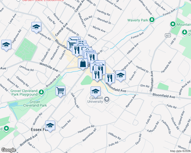 map of restaurants, bars, coffee shops, grocery stores, and more near 6 Provost Square in Caldwell