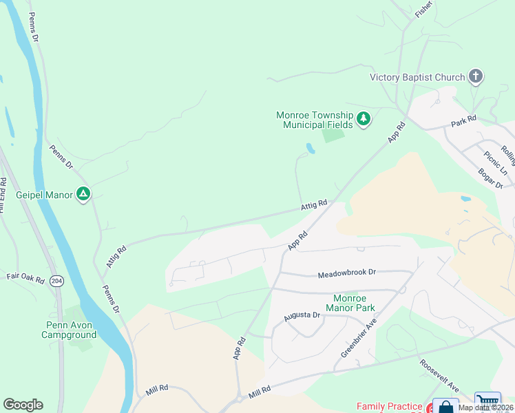 map of restaurants, bars, coffee shops, grocery stores, and more near 220 Attig Road in Selinsgrove