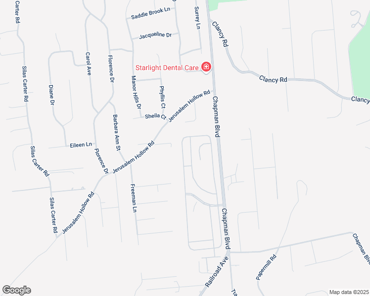 map of restaurants, bars, coffee shops, grocery stores, and more near 75 Dogwood Lane in Manorville