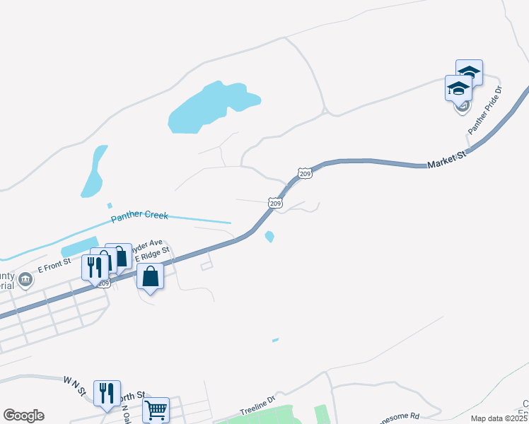 map of restaurants, bars, coffee shops, grocery stores, and more near 28 Andrewsville Street in Lansford