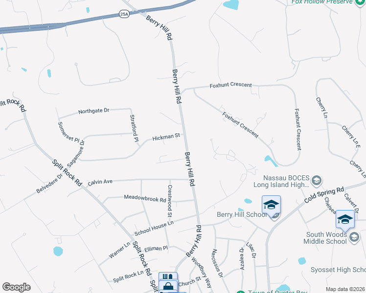 map of restaurants, bars, coffee shops, grocery stores, and more near 4 Ryan Street in Syosset