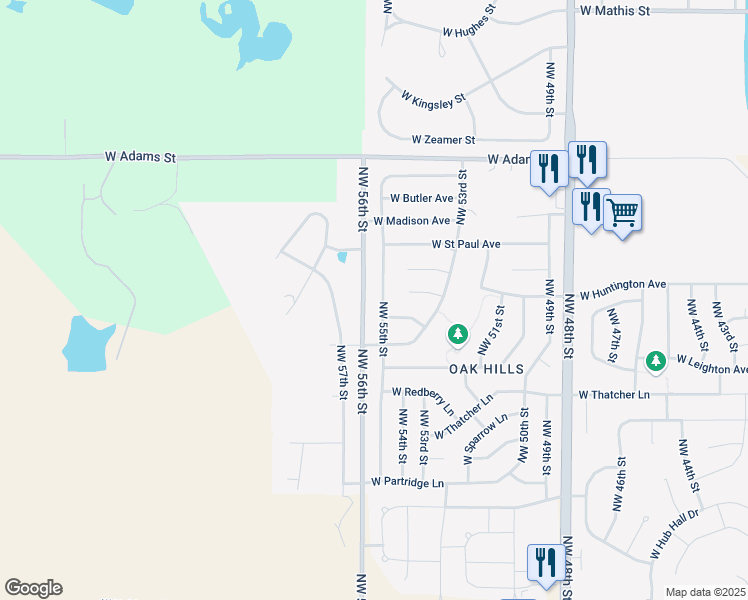 map of restaurants, bars, coffee shops, grocery stores, and more near 5429 West Walker Avenue in Lincoln