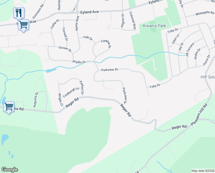 map of restaurants, bars, coffee shops, grocery stores, and more near 30 Parkview Drive in Roxbury Township