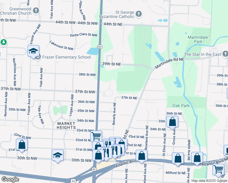 map of restaurants, bars, coffee shops, grocery stores, and more near 148 Vicary Square Northeast in Canton