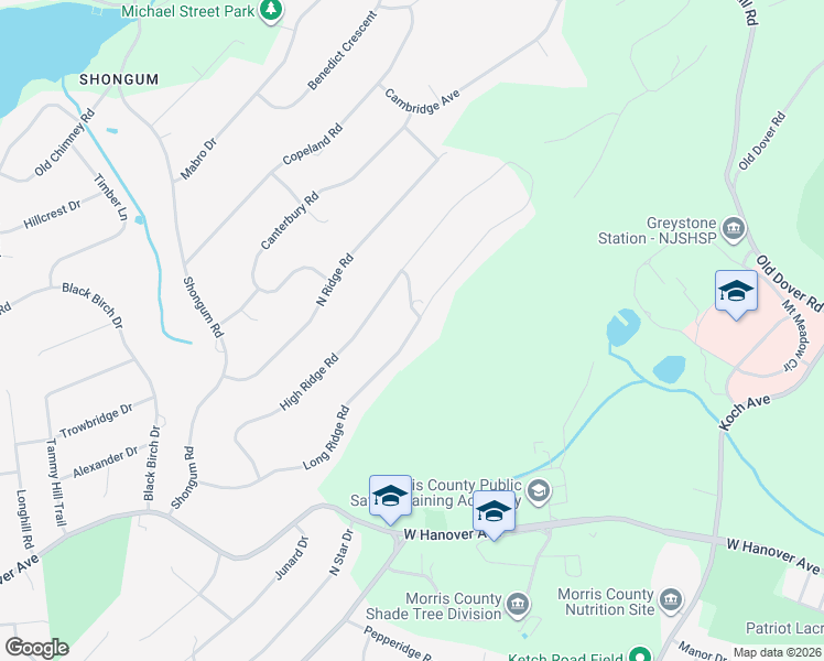 map of restaurants, bars, coffee shops, grocery stores, and more near 33 Long Ridge Road in Randolph