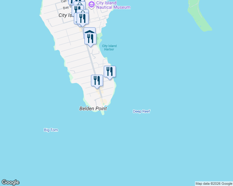map of restaurants, bars, coffee shops, grocery stores, and more near 173 Belden Street in Bronx