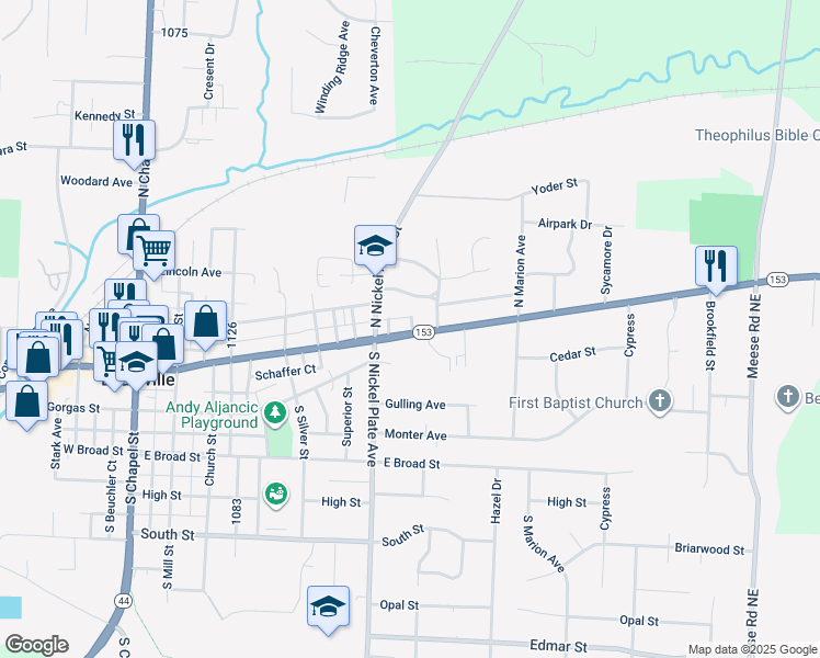 map of restaurants, bars, coffee shops, grocery stores, and more near 1311 East Main Street in Louisville