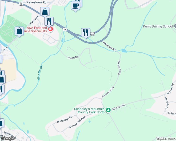 map of restaurants, bars, coffee shops, grocery stores, and more near 15 Candour Court in Hackettstown
