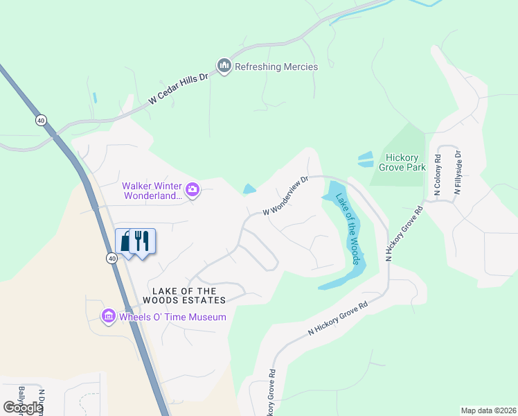map of restaurants, bars, coffee shops, grocery stores, and more near 1209 West Wonderview Drive in Dunlap