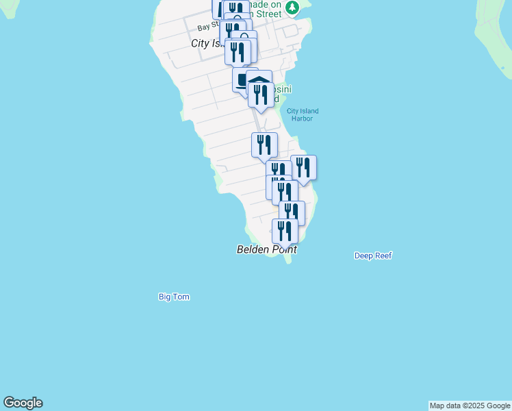 map of restaurants, bars, coffee shops, grocery stores, and more near 104 Horton Street in The Bronx