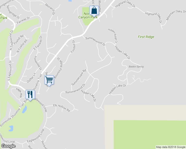 map of restaurants, bars, coffee shops, grocery stores, and more near 4417 Oxford Way in Bountiful