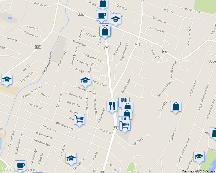 map of restaurants, bars, coffee shops, grocery stores, and more near in Cedar Grove