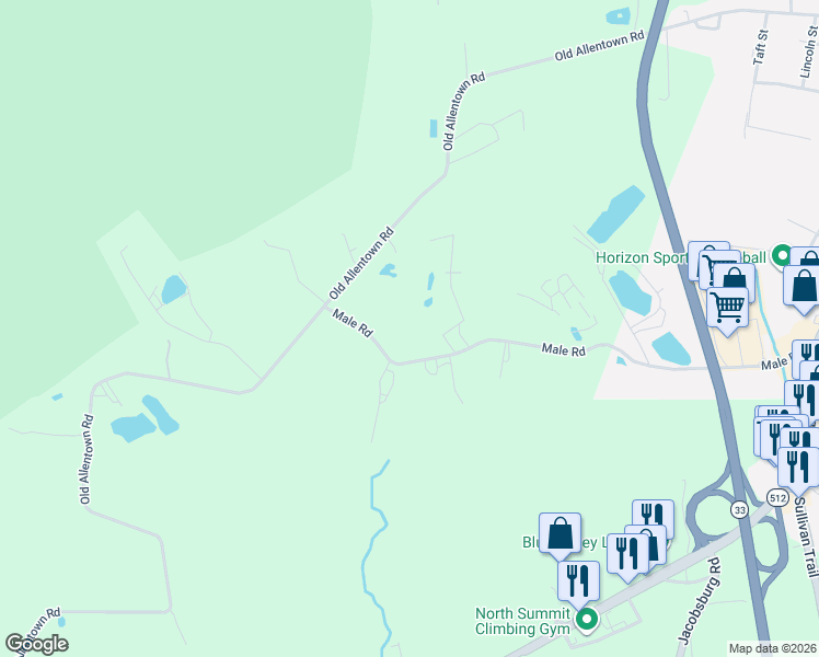 map of restaurants, bars, coffee shops, grocery stores, and more near 461 Male Road in Wind Gap