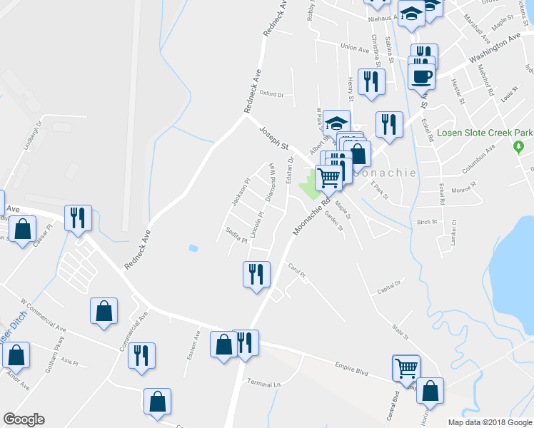 map of restaurants, bars, coffee shops, grocery stores, and more near 25 Lincoln Place in Moonachie