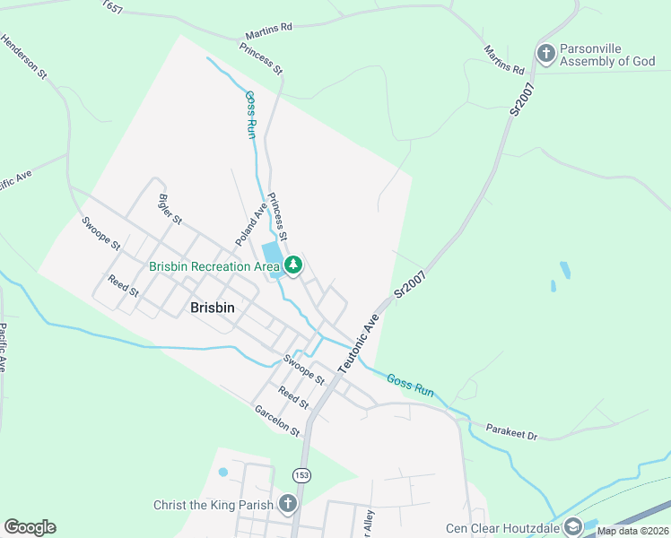 map of restaurants, bars, coffee shops, grocery stores, and more near 7 Mary Street in Houtzdale