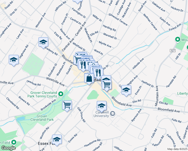 map of restaurants, bars, coffee shops, grocery stores, and more near in Caldwell