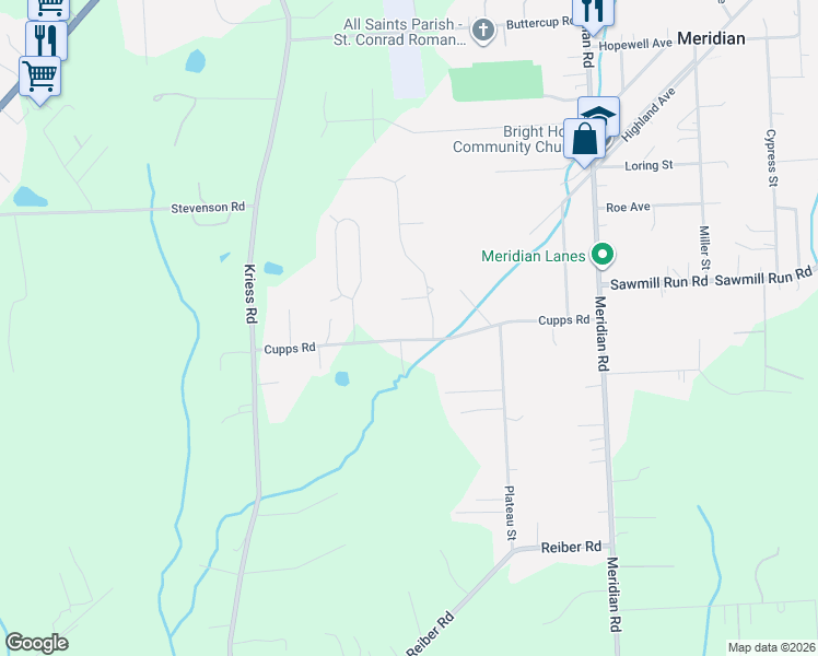 map of restaurants, bars, coffee shops, grocery stores, and more near 103 Mirage Court in Renfrew