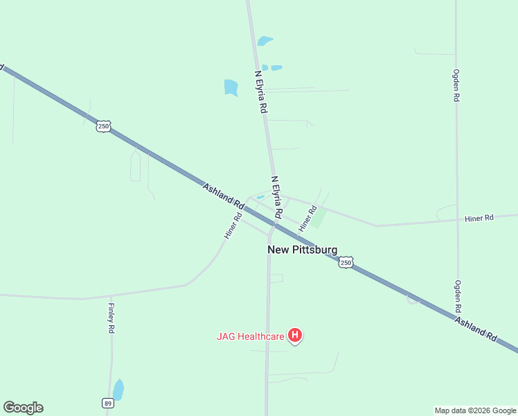 map of restaurants, bars, coffee shops, grocery stores, and more near 9747 Ashland Road in Wooster