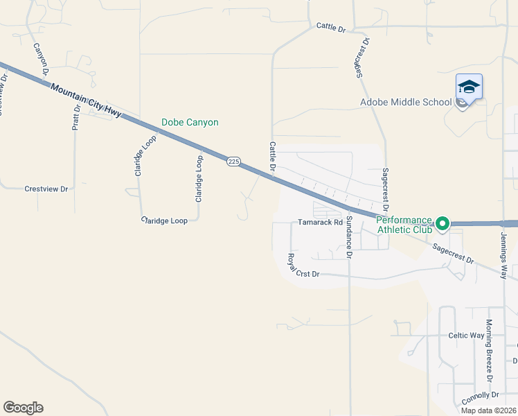 map of restaurants, bars, coffee shops, grocery stores, and more near 1767 Cuthbertson Way in Elko