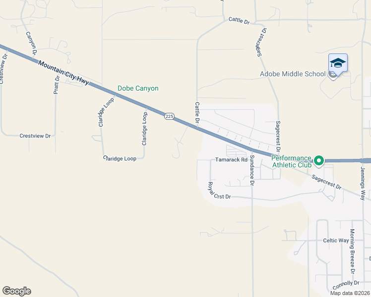 map of restaurants, bars, coffee shops, grocery stores, and more near 1767 Cuthbertson Way in Elko