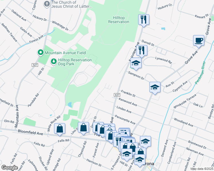map of restaurants, bars, coffee shops, grocery stores, and more near 300 Linn Drive in Verona