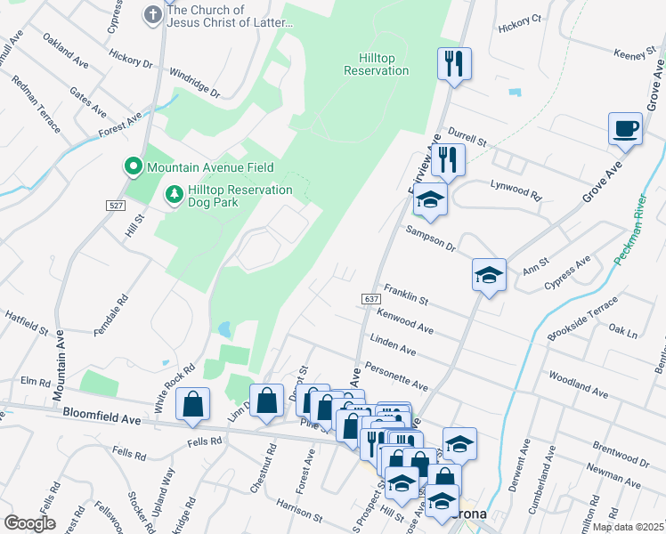 map of restaurants, bars, coffee shops, grocery stores, and more near 300 Linn Drive in Verona