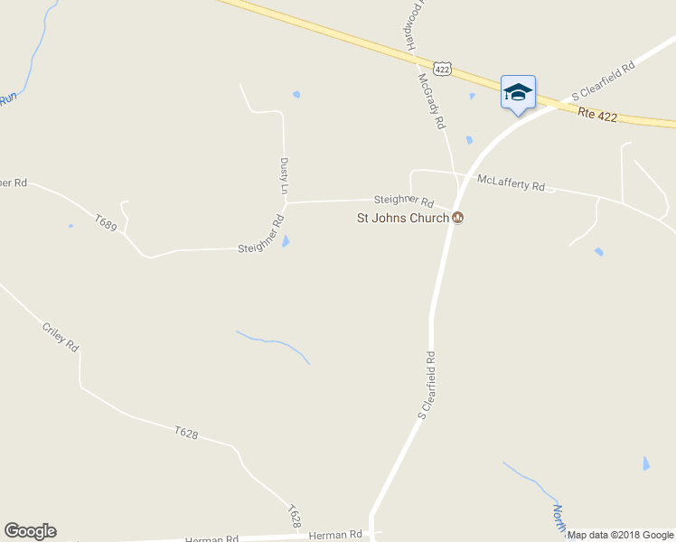 map of restaurants, bars, coffee shops, grocery stores, and more near 215 Steighner Road in Fenelton