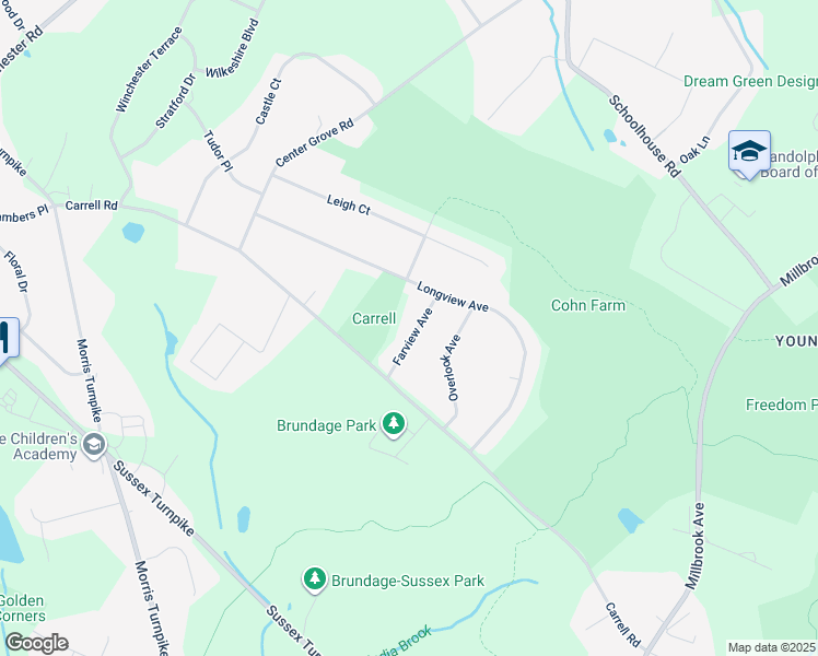 map of restaurants, bars, coffee shops, grocery stores, and more near 9 Farview Avenue in Randolph