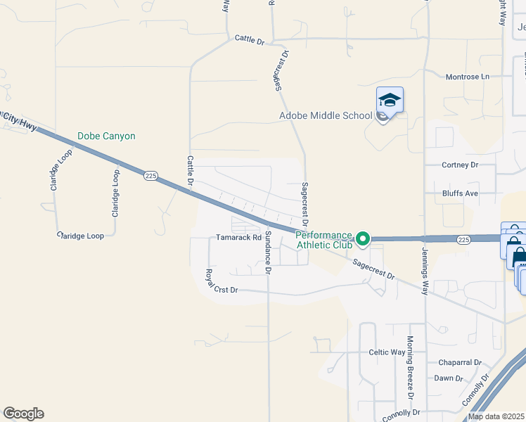map of restaurants, bars, coffee shops, grocery stores, and more near 3625 Autumn Colors Drive in Elko