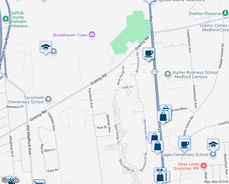 map of restaurants, bars, coffee shops, grocery stores, and more near 768 Blue Ridge Drive in Medford