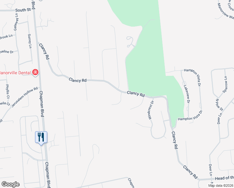 map of restaurants, bars, coffee shops, grocery stores, and more near 8 Tee View Court in Manorville