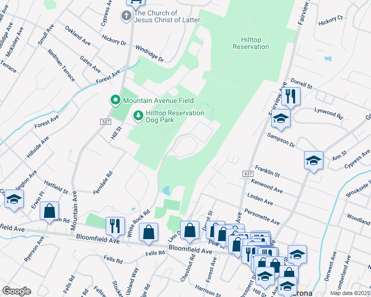 map of restaurants, bars, coffee shops, grocery stores, and more near 120 White Rock Road in Verona