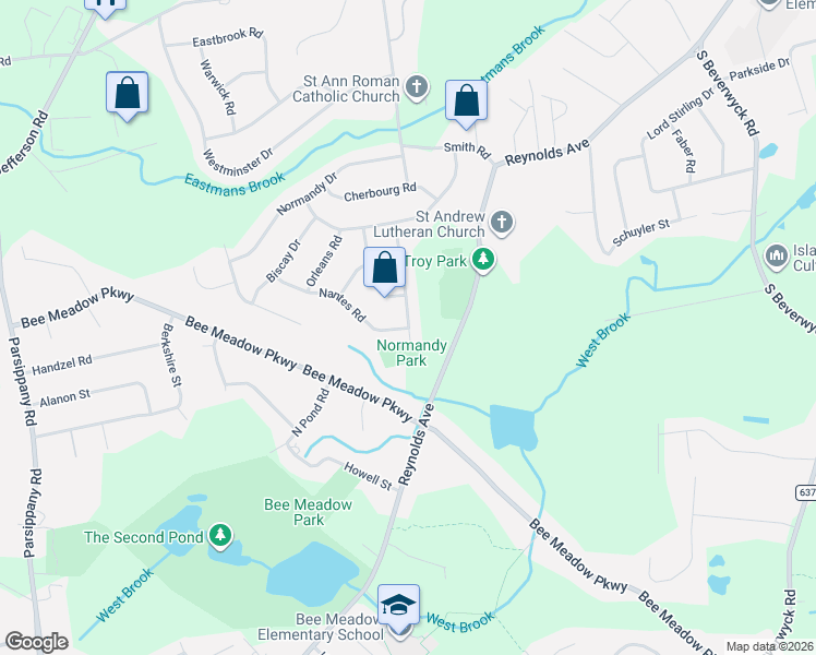 map of restaurants, bars, coffee shops, grocery stores, and more near 27 Trouville Drive in Parsippany-Troy Hills