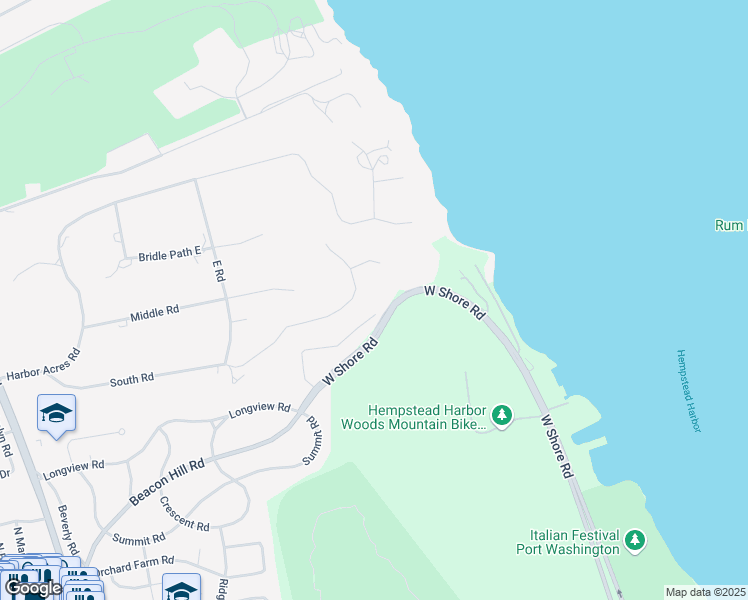 map of restaurants, bars, coffee shops, grocery stores, and more near 37 Beacon Drive in Port Washington