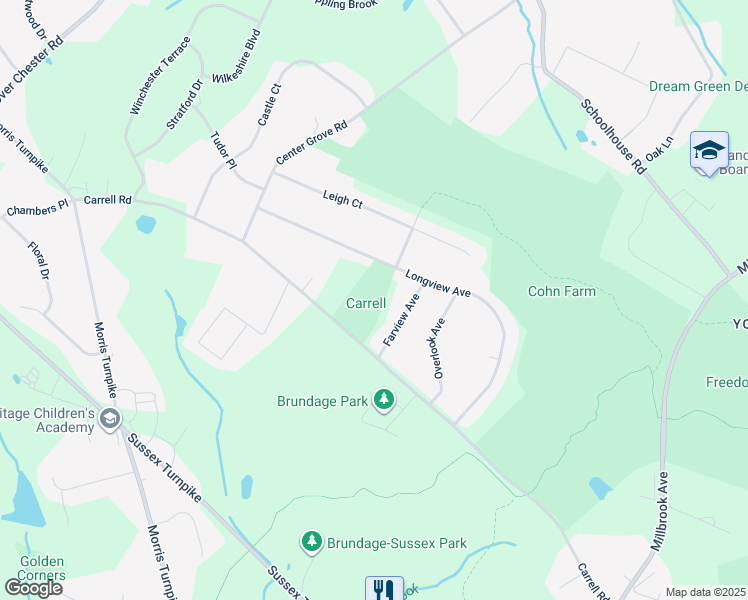 map of restaurants, bars, coffee shops, grocery stores, and more near 9 Farview Avenue in Randolph