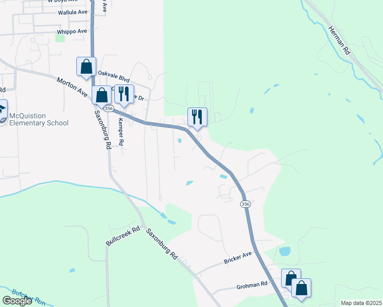 map of restaurants, bars, coffee shops, grocery stores, and more near 156 Freeport Road in Butler