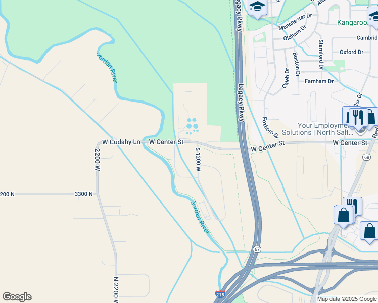 map of restaurants, bars, coffee shops, grocery stores, and more near 1375 West Center Street in North Salt Lake