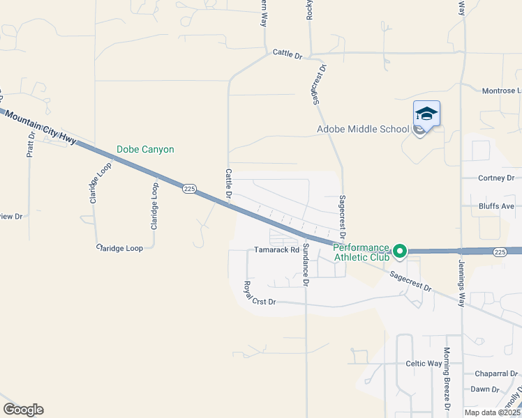 map of restaurants, bars, coffee shops, grocery stores, and more near 3789 Boulder Creek in Elko