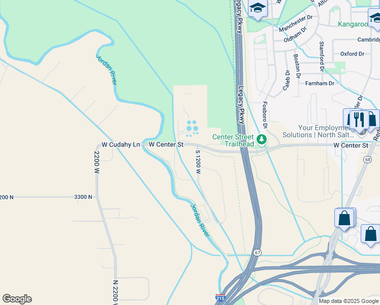 map of restaurants, bars, coffee shops, grocery stores, and more near 1375 West Center Street in North Salt Lake
