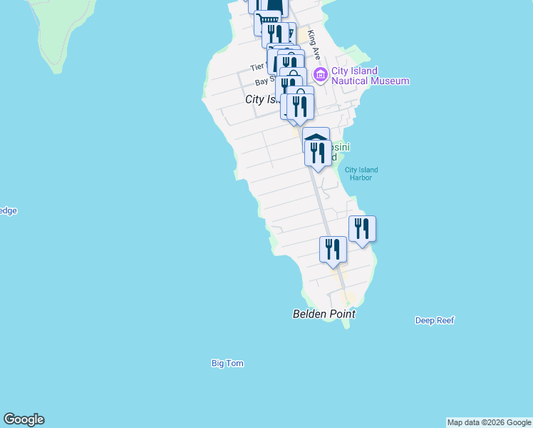 map of restaurants, bars, coffee shops, grocery stores, and more near 3 Pell Place in Bronx