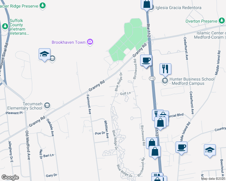 map of restaurants, bars, coffee shops, grocery stores, and more near 814 Blue Ridge Drive in Medford